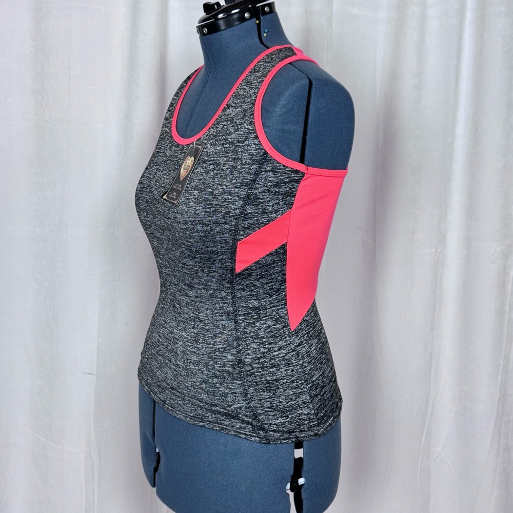Ruby Rd. Gray and Pink Tank Top - Picture 3 of 12